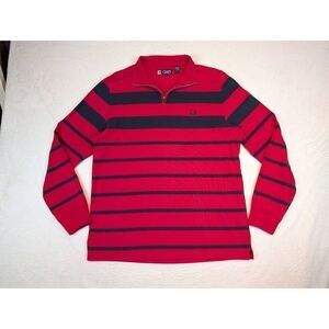 Chaps long sleeved 1/4 zip collar polo shirt large